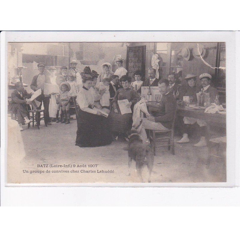 BATZ: 1907, un groupe de convives chez charles lehuédé - très bon état