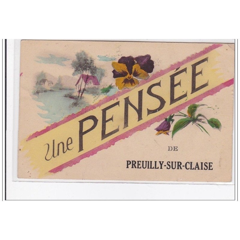 PREUILLY-sur-CLAISE : une pensée - tres bon etat