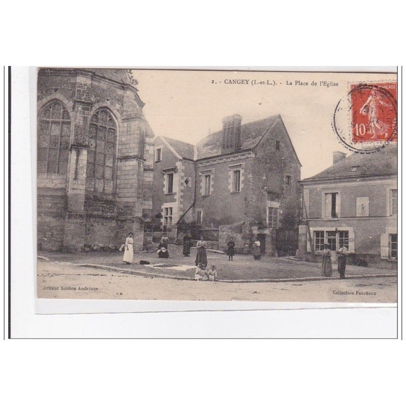 CANGEY : la place de l'eglise - etat