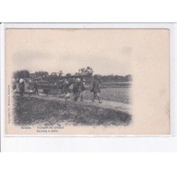 CHINE: transport de cercueil, carrying a coffin - très bon état