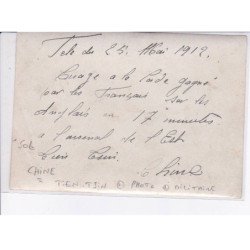 CHINE: tien-tsin, photo, militaire anglais et français à l'Arsenal- très bon état