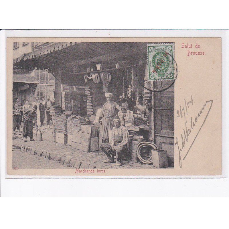 TURQUIE: philatelie, salut de brousse, commercant - très bon état