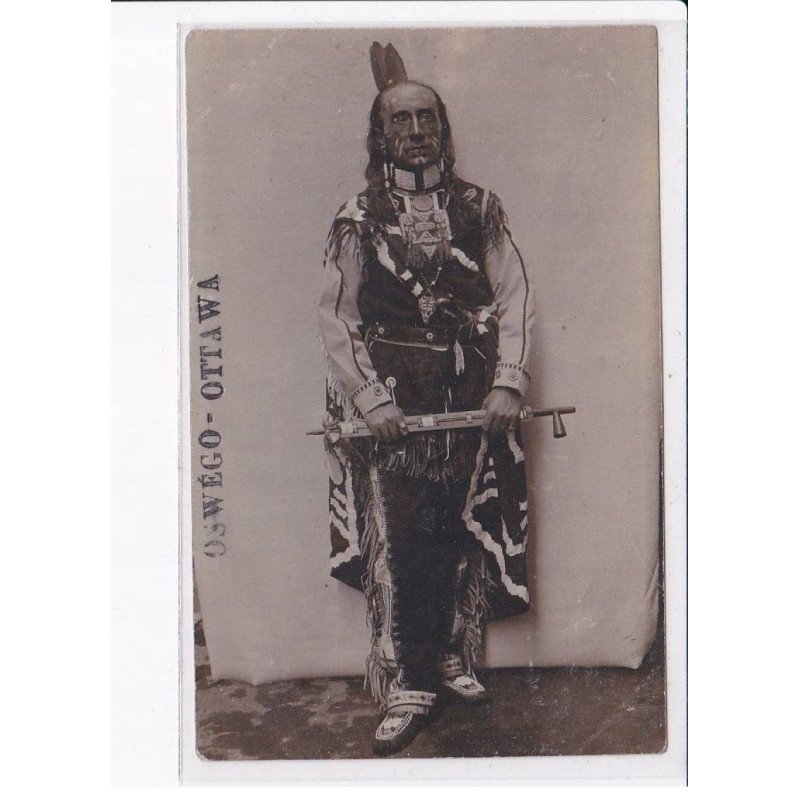 PARIS: exposition colonial 1908, oswégo, ottawa (indien - calumet)- très bon état