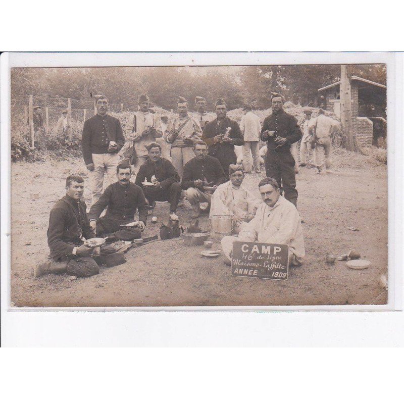 YVELINES: camp 46e de ligne maison-lafitte, année 1909, militaire - état