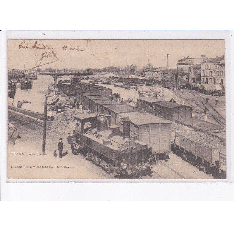 ROANNE: le bassin, train, chemin de fer - très bon état
