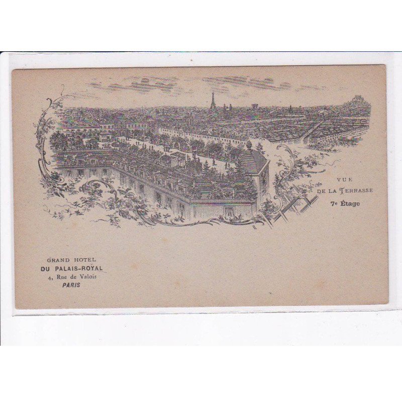 PARIS: 75001 grand hôtel du palais-royal, vue de la terrasse 7e étage - très bon état