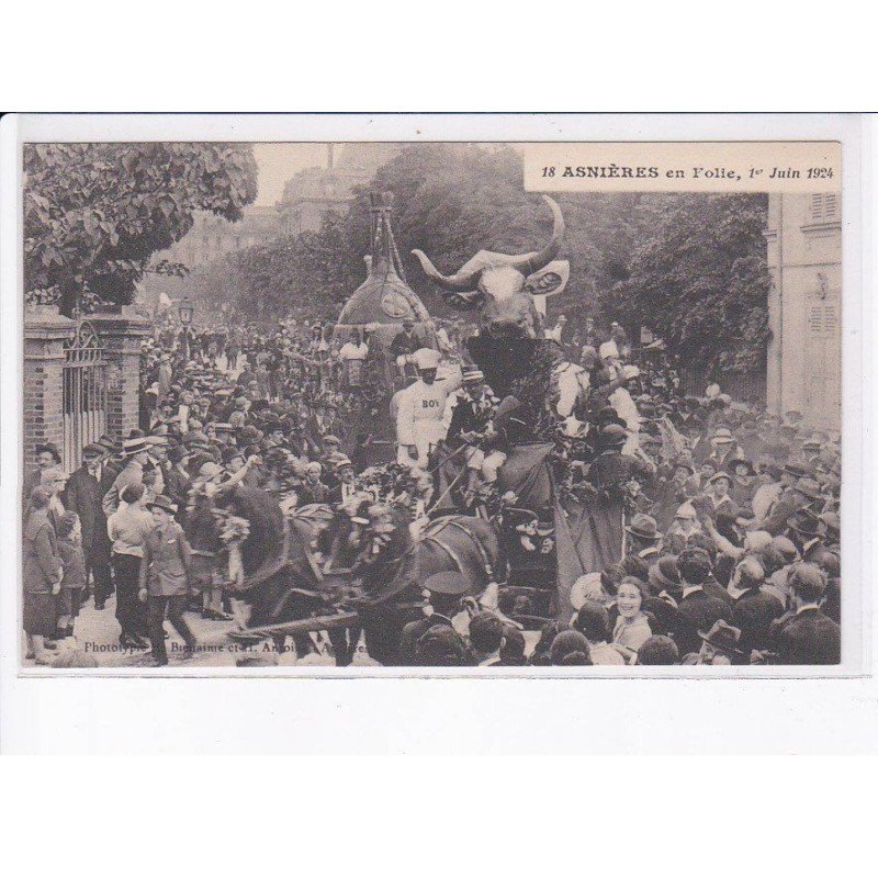 ASNIERES: en folie 1er juin 1924 - très bon état