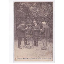 CHALONS-sur-MARNE: l'ingénieur moilledard expliquant le fonctionnement de sa fameuse pompe - état