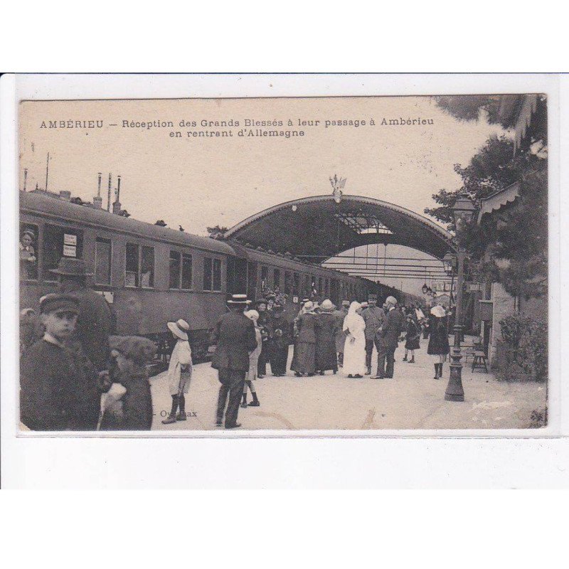 AMBERIEU: réception des grands blessés à leur passage à ambérieu en rentrant d'allemagne - état