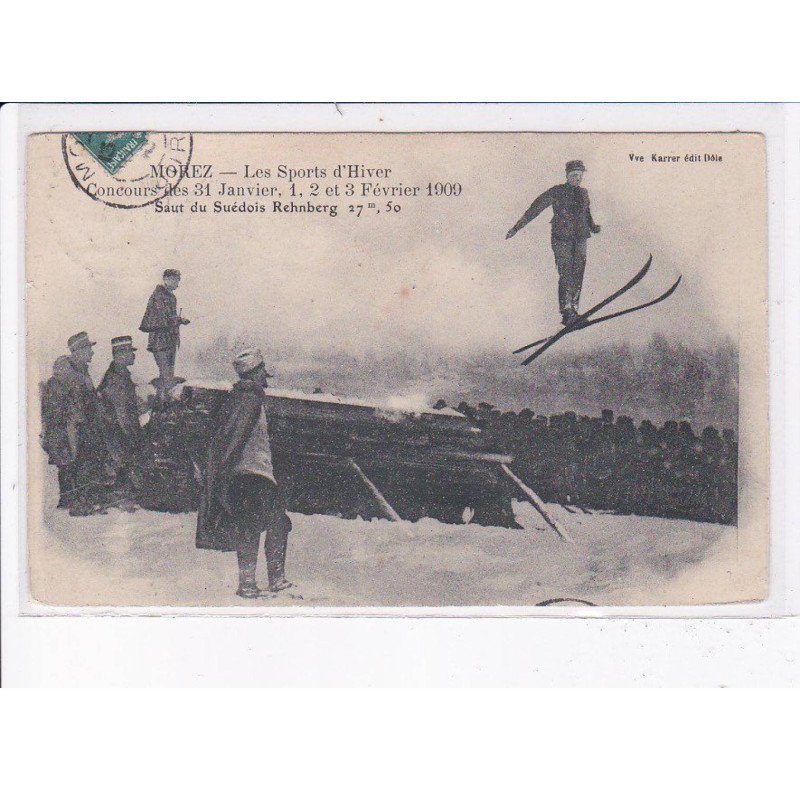 MOREZ: les sports d'hiver, saut du suédois rehnberg 1900 - état