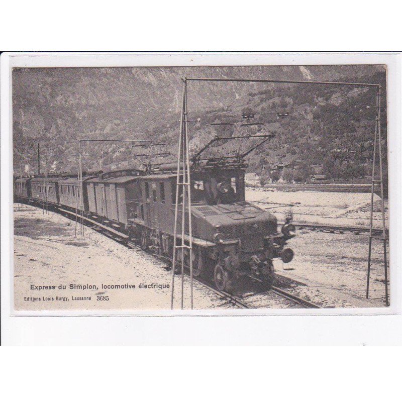 SUISSE: VALAIS: express du simplon locomotive électrique, chemin de fer - très bon état