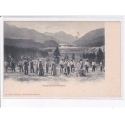 SUISSE: GRISONS: SAINT-MORITZ: heuernte bei campher, fenaisons - très bon état