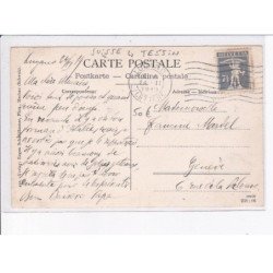 SUISSE: TESSIN: pollajo ticinese, tessiner hÂÂ¨hnerhof, femme avec poules - très bon état