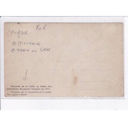 SUEDE: militaire, train en gare, souvenir de la visite en suède des prisonniers de guerre français 1919 - très bon état