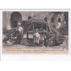 TUNISIE: salon du goût français 1923, exposition de la maison Djamal, fabrication de tapis de kaïrouan - très bon état