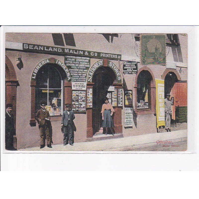 GIBRALTAR: beanland malin and co printers, magasin de CPA - très bon état