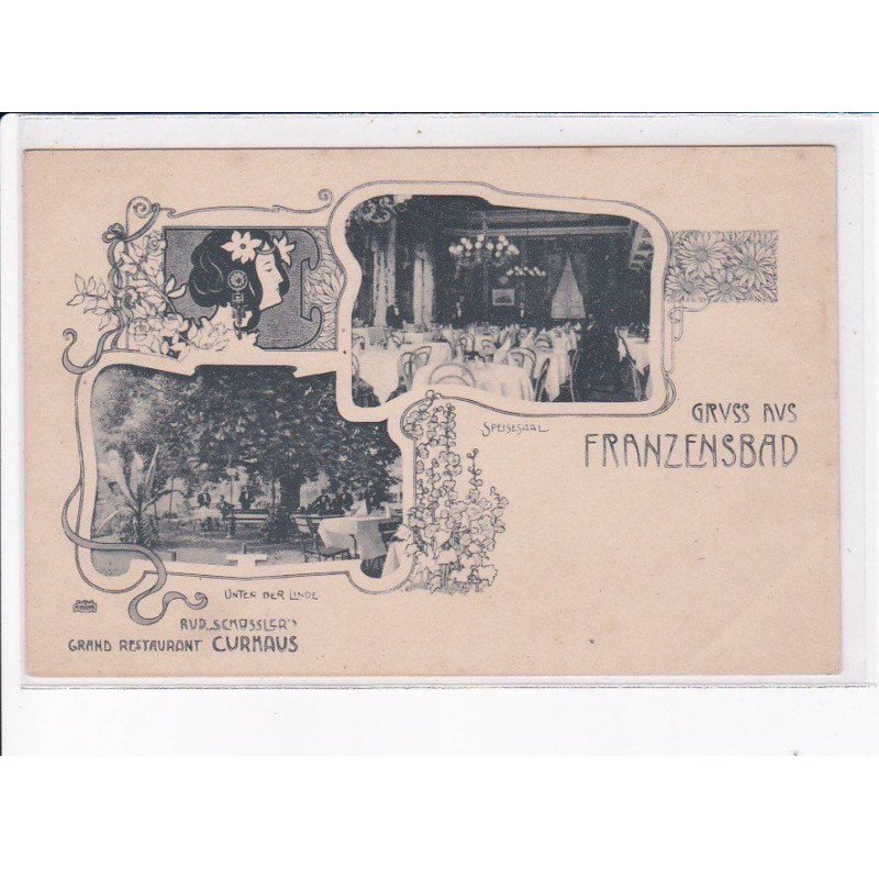 TCHEQUIE: gruss aus franzensbad, art nouveau - très bon état