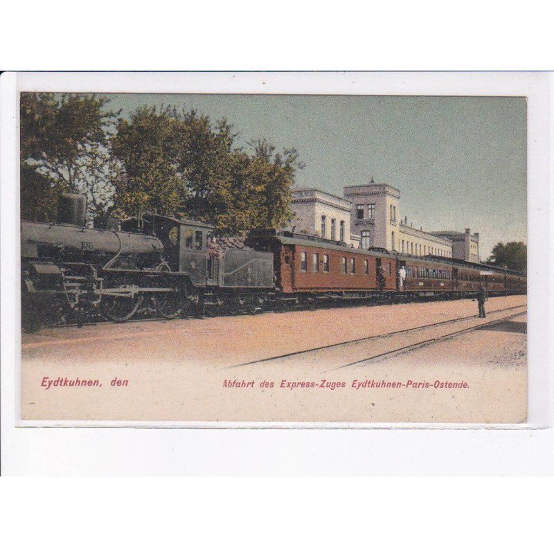 ALLEMAGNE: EHEMALIGE: OSTPREUSSEN: gare, abfahrt des express-zuges - très bon état