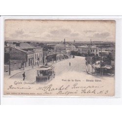 ROUMANIE: GALATZ: rue de la gare, strada garei, tramway - état