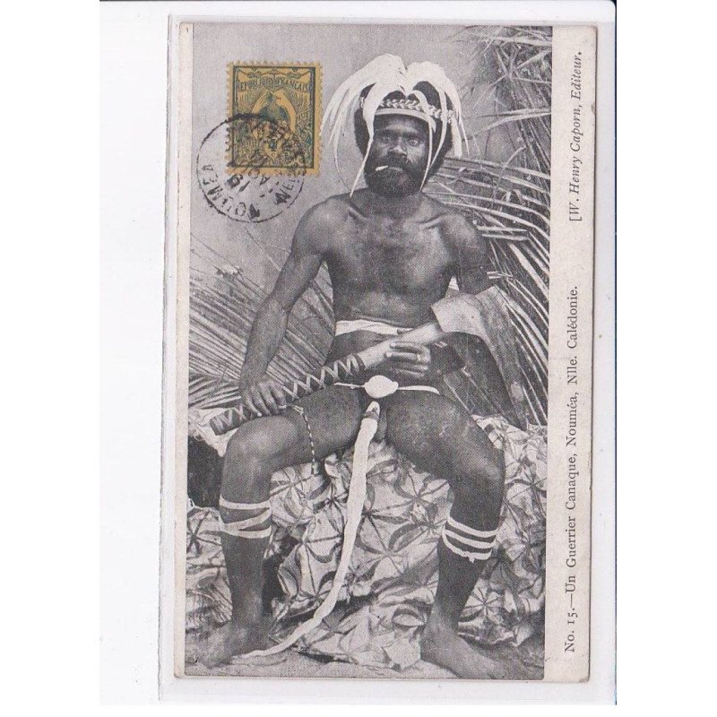 NOUVELLE-CALEDONIE: un guerrier canaque, nouméa - très bon état