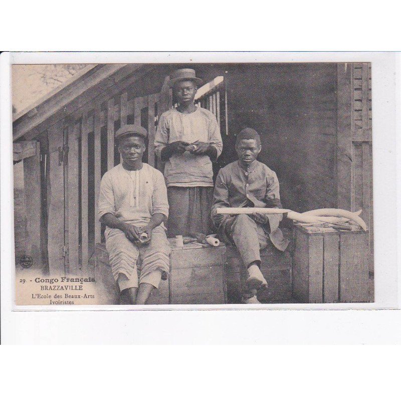 CONGO FRANCAIS: BRAZZAVILLE: l'école des beaux-arts, ivoiristes - très bon état