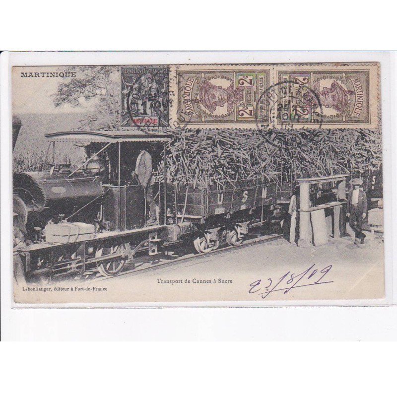 MARTINIQUE: transport de cannes à sucre, train - très bon état