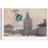 AMBIERLE : le clocher et la place - tres bon etat