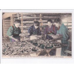 JAPON: culture du vers à soie, after taking their fourth sleep, the worms are now matured - très bon état