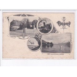 SUISSE: VAUD: VEVEY: le château, vue prise de la terrasse - état