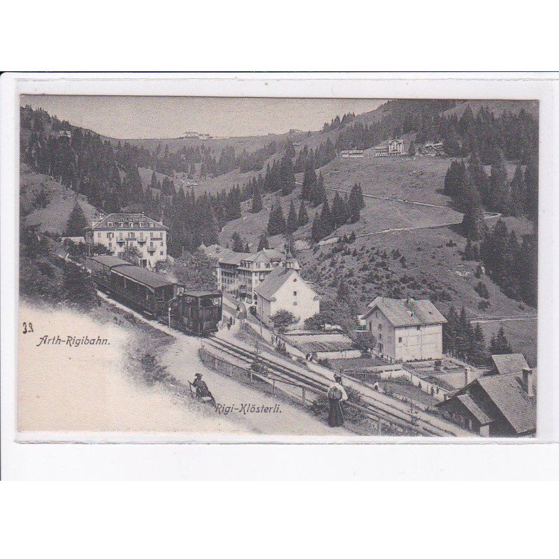 SUISSE: SCHWYZ: ARTH-RIGIBAHN: rigi-xlosterli, gare, train - très bon état