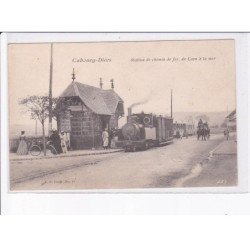 CABOURG-DIVES: station de chemin de fer, de caen à la mer, train - très bon état
