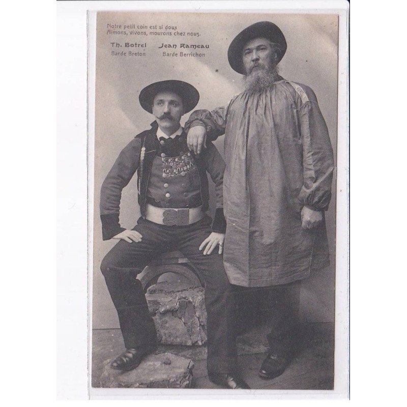 FINISTERE: TH. Bortel barde breton, Jean Rameau barde berrichon - très bon état