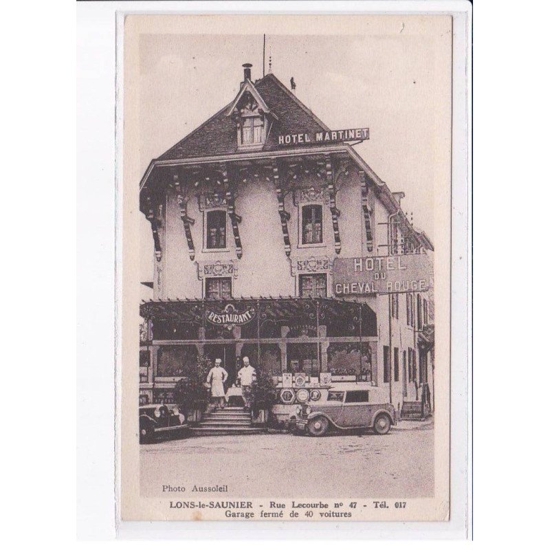 LONS-le-SAUNIER: hôtel martinet, hôtel du cheval rouge, automobile - très bon état