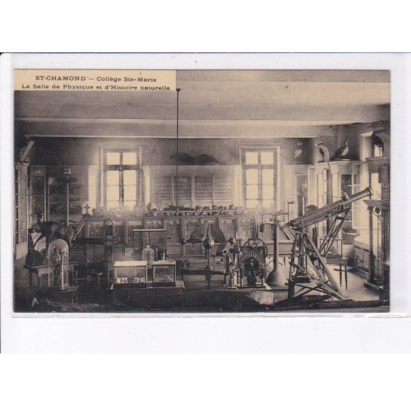 SAINT-CHAMOND: collège sainte-marie, la salle de physique et d'histoire naturelle - très bon état