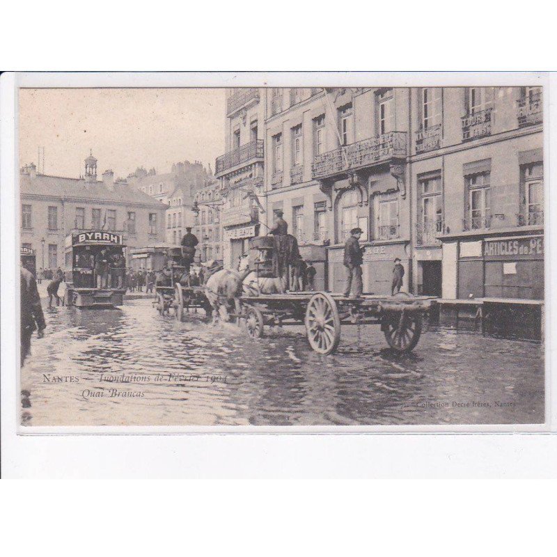NANTES: inondations de février 1904, quai brancas - très bon état