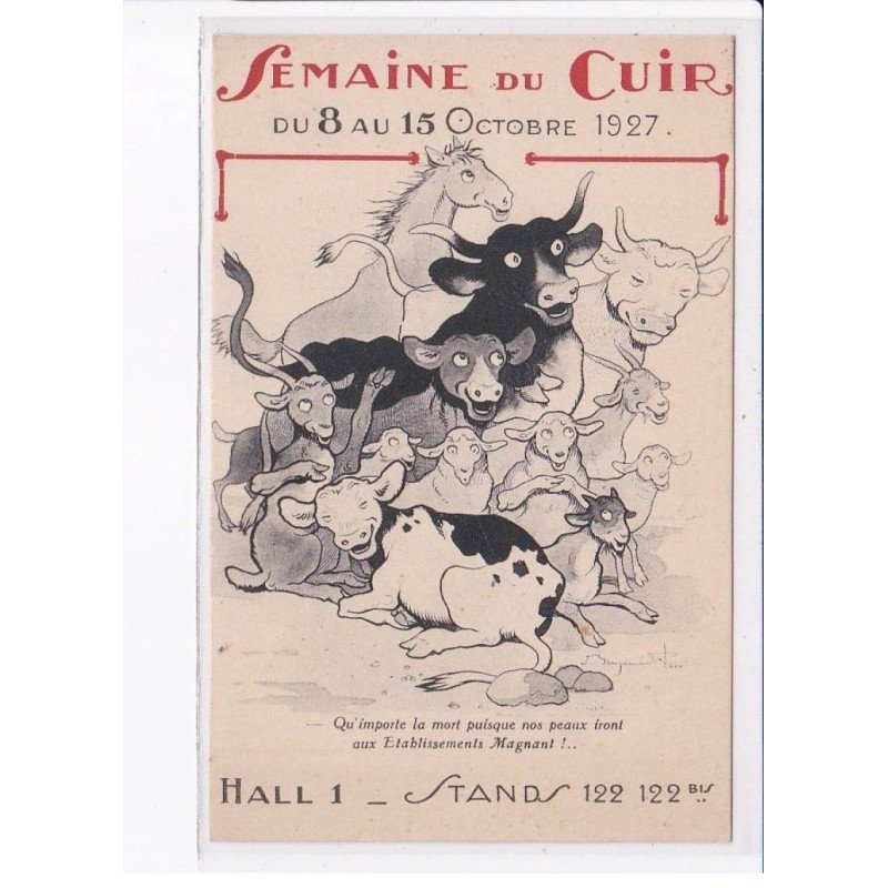 RABIER Benjamin: semaine du cuir du 8 au 15 octobre 1927, hall 1, vaches - très bon état