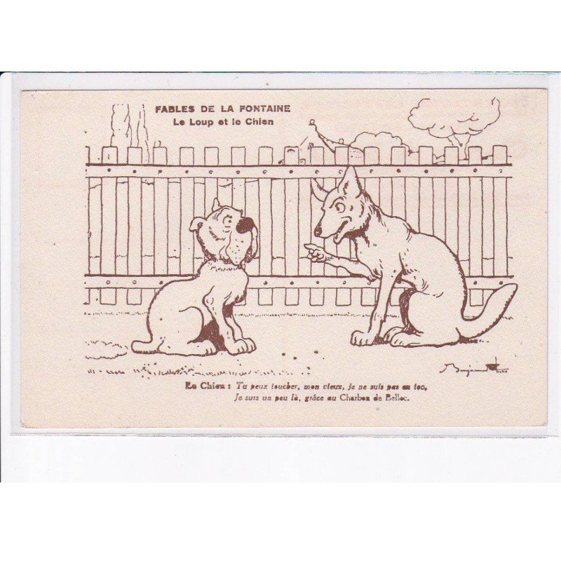 RABIER Benjamin: fables de la fontaine le loup et le chien - très bon état