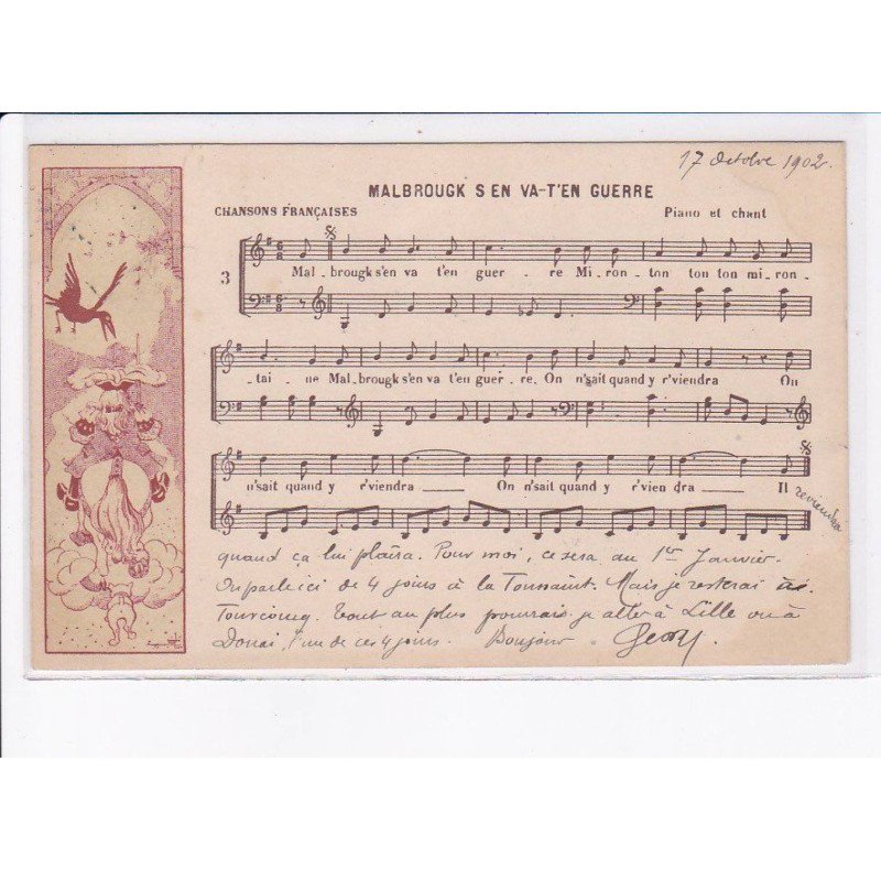 RABIER Benjamin: malbrouck s'en va-t'en guerre, chansons françaises, partition - état