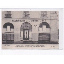 NANTES: restaurant de la gerbe de blé, fondée en 1815 - très bon état