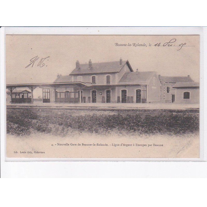 BEAUNE-la-ROLANDE: nouvelle gare, ligne d'argent à etampes par beaune - très bon état