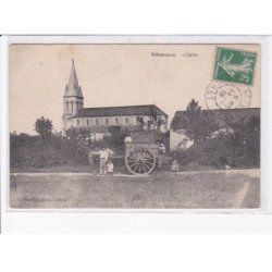 VILLORCEAU: l'église, attelage - très bon état