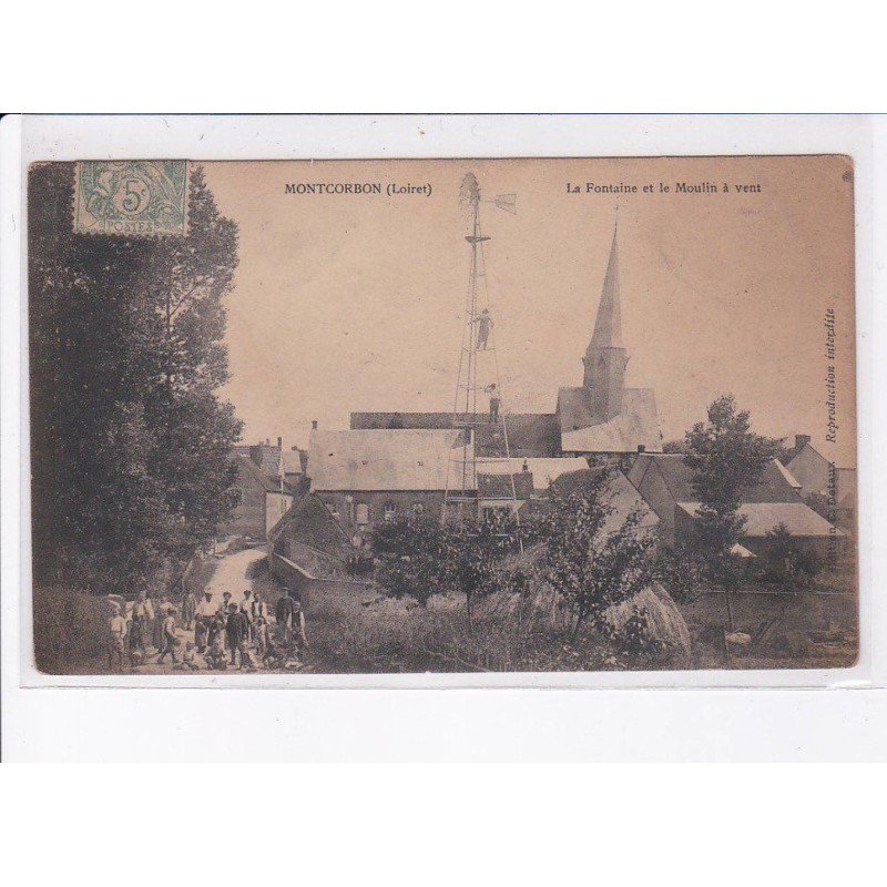 MONTCORBON: la fontaine et le moulin à vent - état