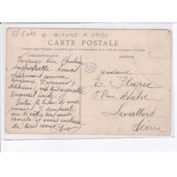 GIEN: entrée de la faiencerie, voiture à chien - état