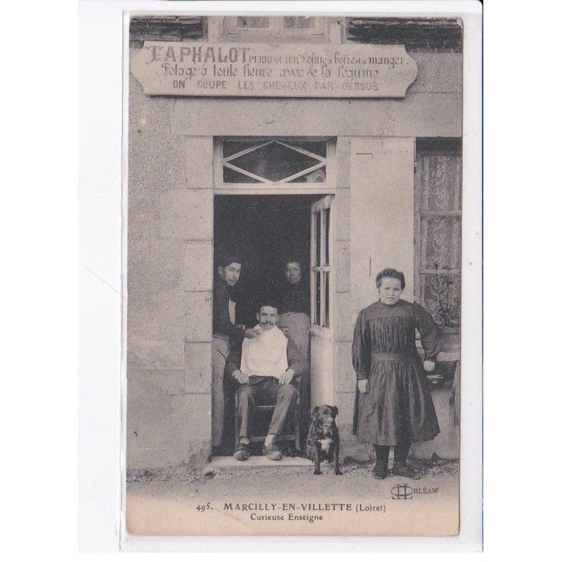MARCILLY-en-VILLETTE: curieuse enseigne, TAPHALOT - état