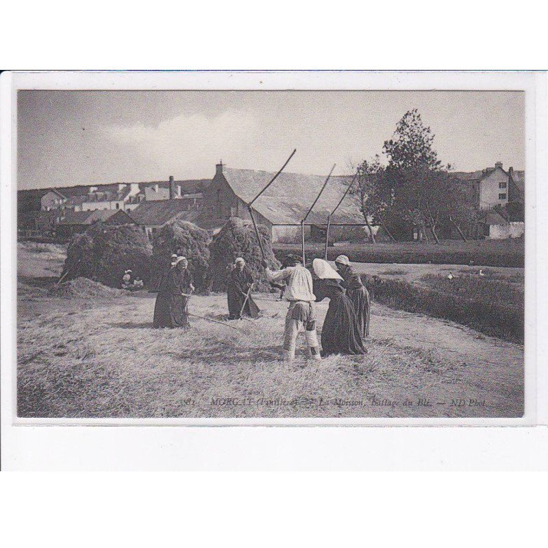 MORGAT: la moisson, battage de blé - très bon état