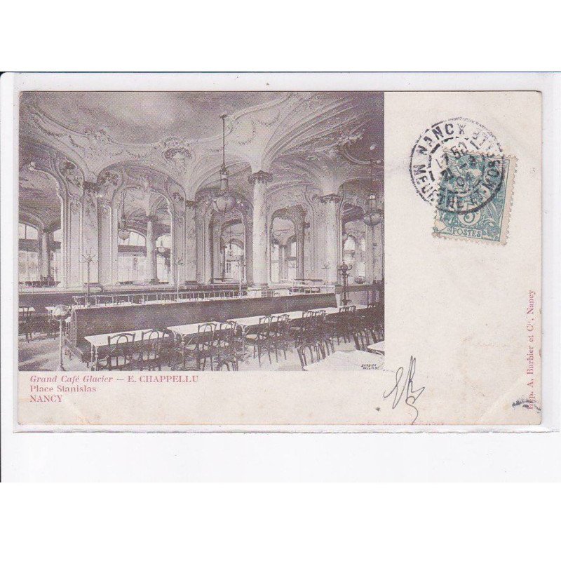 NANCY: grand café glacier, place stanislas - très bon état
