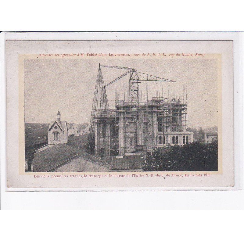 NANCY: les deux premières travées, le transept et le choeur de l'église - très bon état