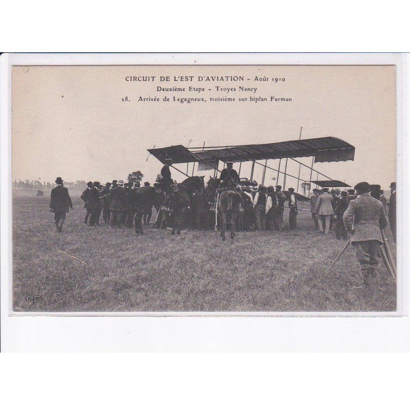 MEURTHE ET MOSELLE: circuit de l'est aviation 1910 deuxieme etape troyes-nancy arrivée de Legagneux - très bon état