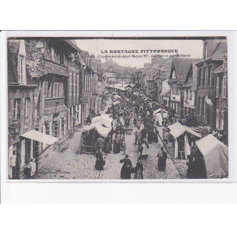 GUEMENE-sur-SCORFF: la place un jour de marché - état