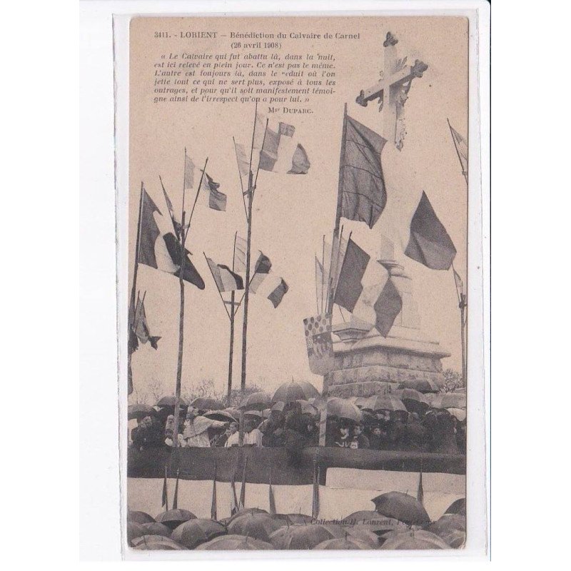 LORIENT: bénédiction du calvaire du carnel, 1908 - très bon état